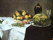 Still Life with Melon and Peaches Edouard Manet